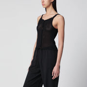 Dunst Black linen and cotton tank top