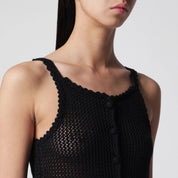 Dunst Black linen and cotton tank top