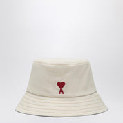 Ami Paris Ami de Coeur Hat in cream cotton