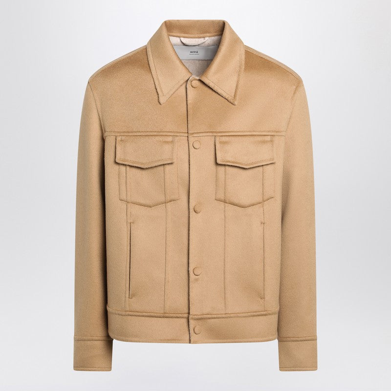 Ami Paris Beige wool trucker jacket