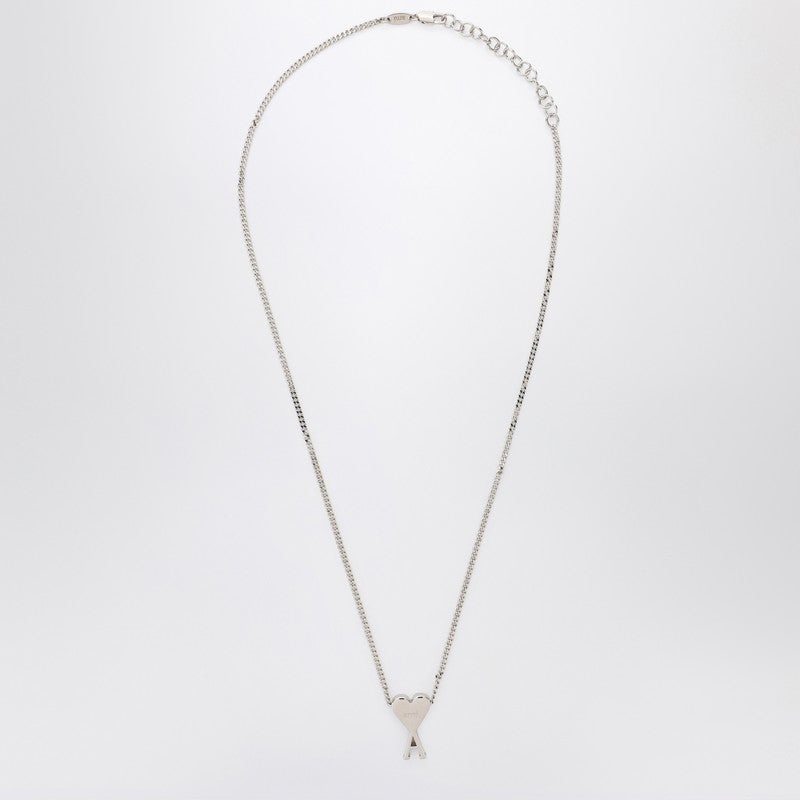 Ami Paris Ami De Coeur palladium necklace