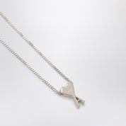Ami Paris Ami De Coeur palladium necklace