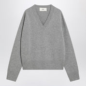 Ami Paris Grey Ami de Coeur sweater in wool and cashmere