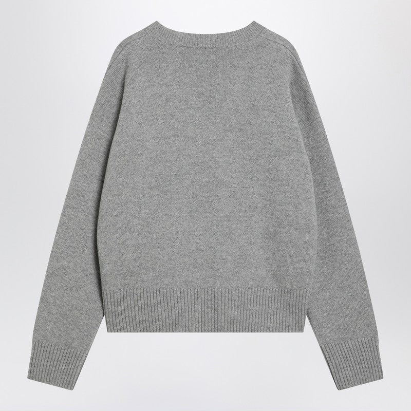 Ami Paris Grey Ami de Coeur sweater in wool and cashmere