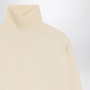 Ami Paris Pull col roulé Ami De Coeur ivoire
