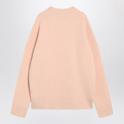 Ami Paris Ami De Coeur powder pink wool blend sweater