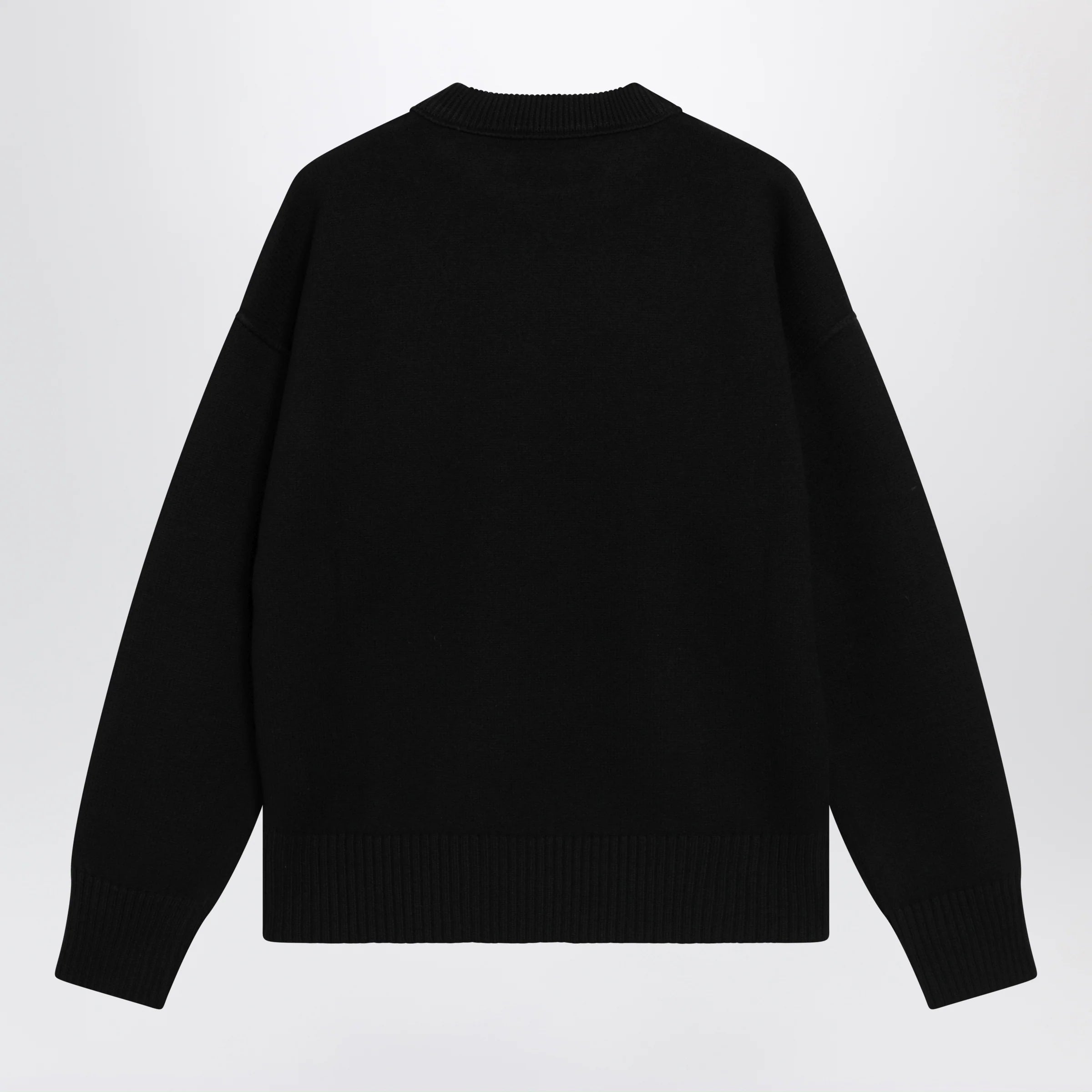 Ami Paris Black Ami de Coeur virgin wool sweater