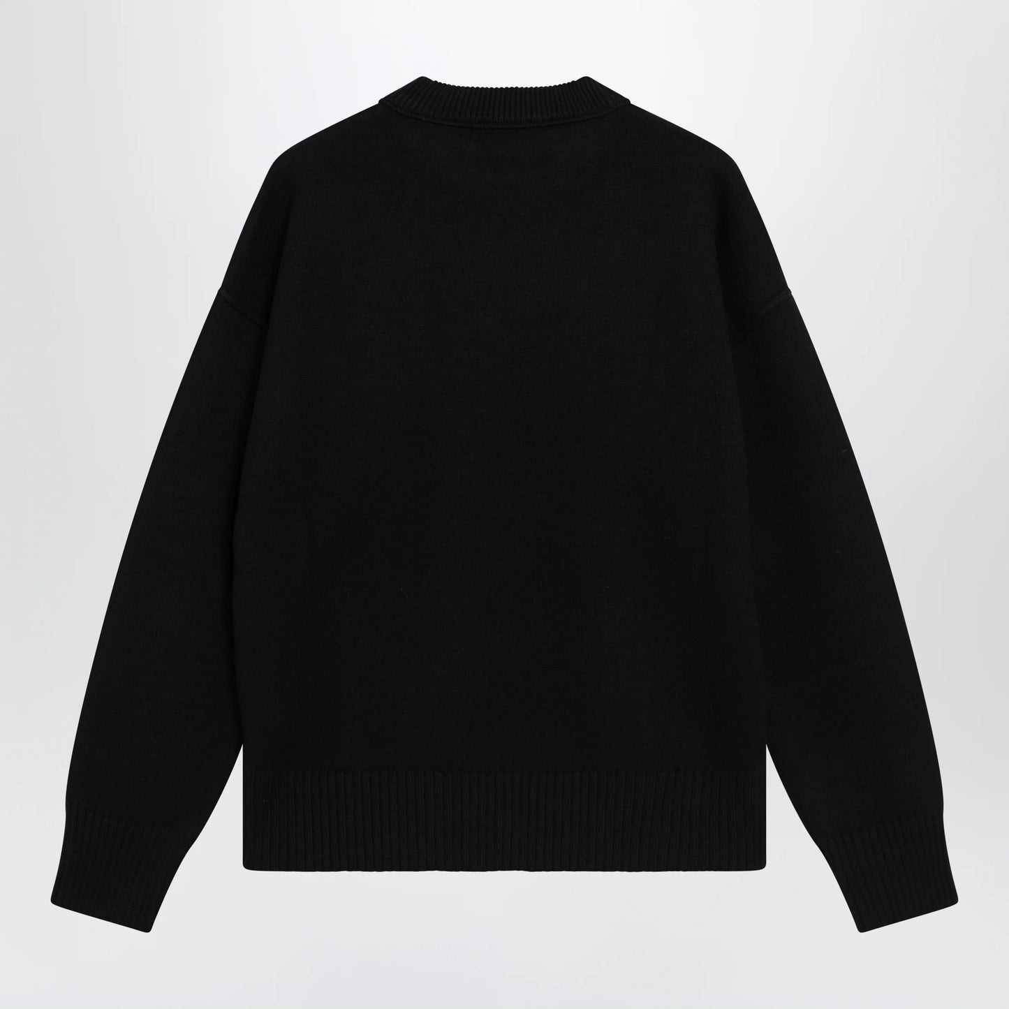Ami Paris Black Ami de Coeur virgin wool sweater