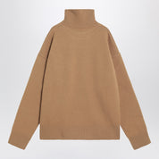 Ami Paris Camel Ami De Coeur turtleneck sweater in virgin wool