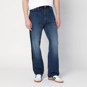 Wales Bonner Washed-out indigo blue jeans in cotton denim