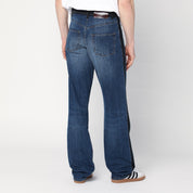 Wales Bonner Washed-out indigo blue jeans in cotton denim