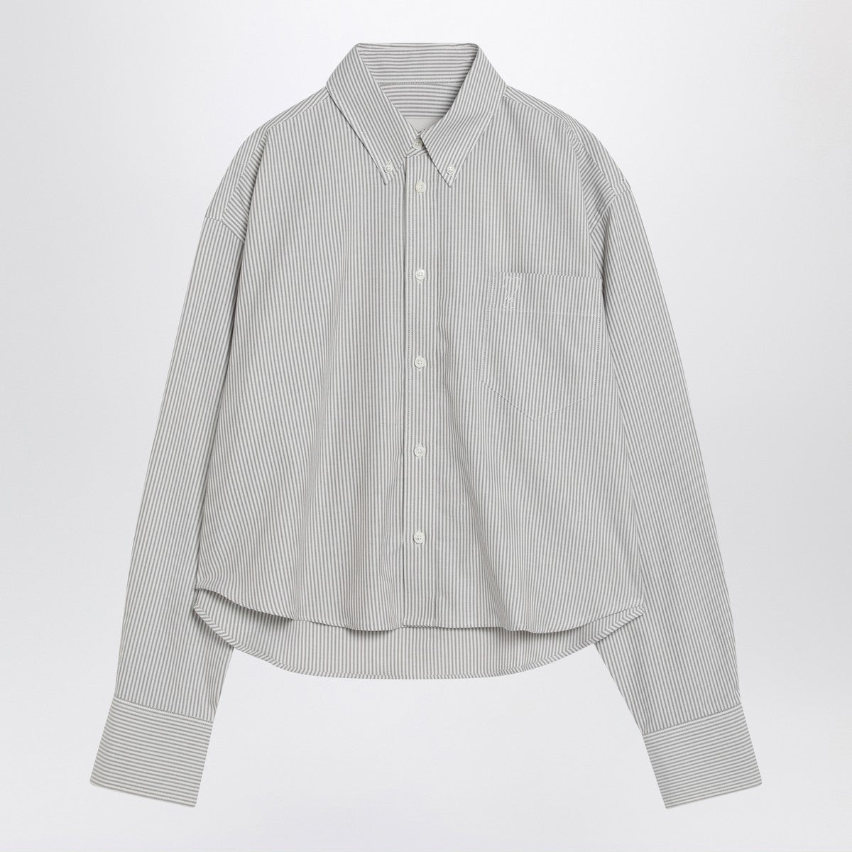 Ami Paris Striped Ami de Coeur cropped shirt in cotton