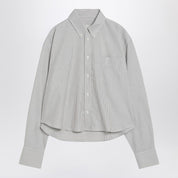 Ami Paris Striped Ami de Coeur cropped shirt in cotton