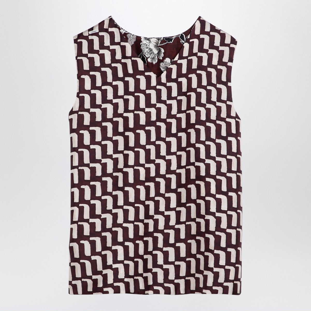 MAX MARA TIMELESS Reversible patterned silk camisole