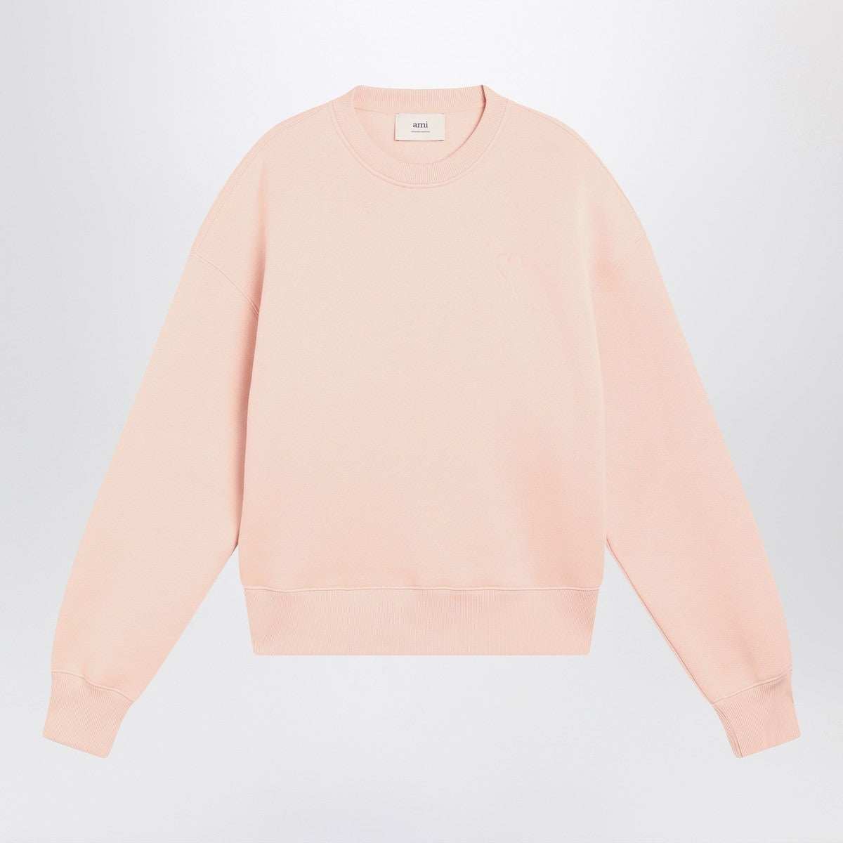 Ami Paris Blush pink Ami De Coeur sweatshirt in brushed cotton