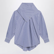 Ami Paris Blue striped poplin shirt with scarf