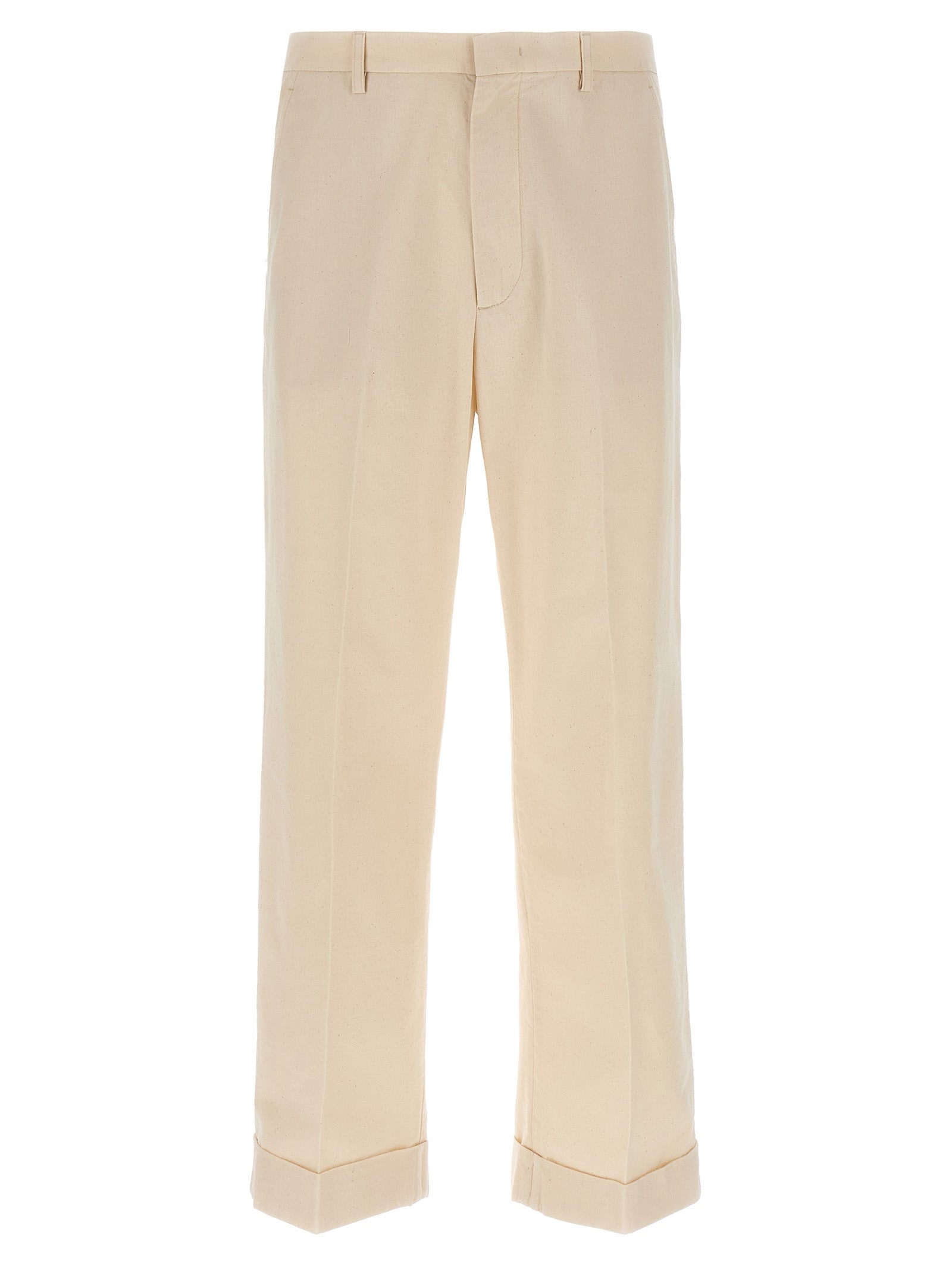 Valentino Garavani Turn-up Trousers — Beige Men’s Trousers