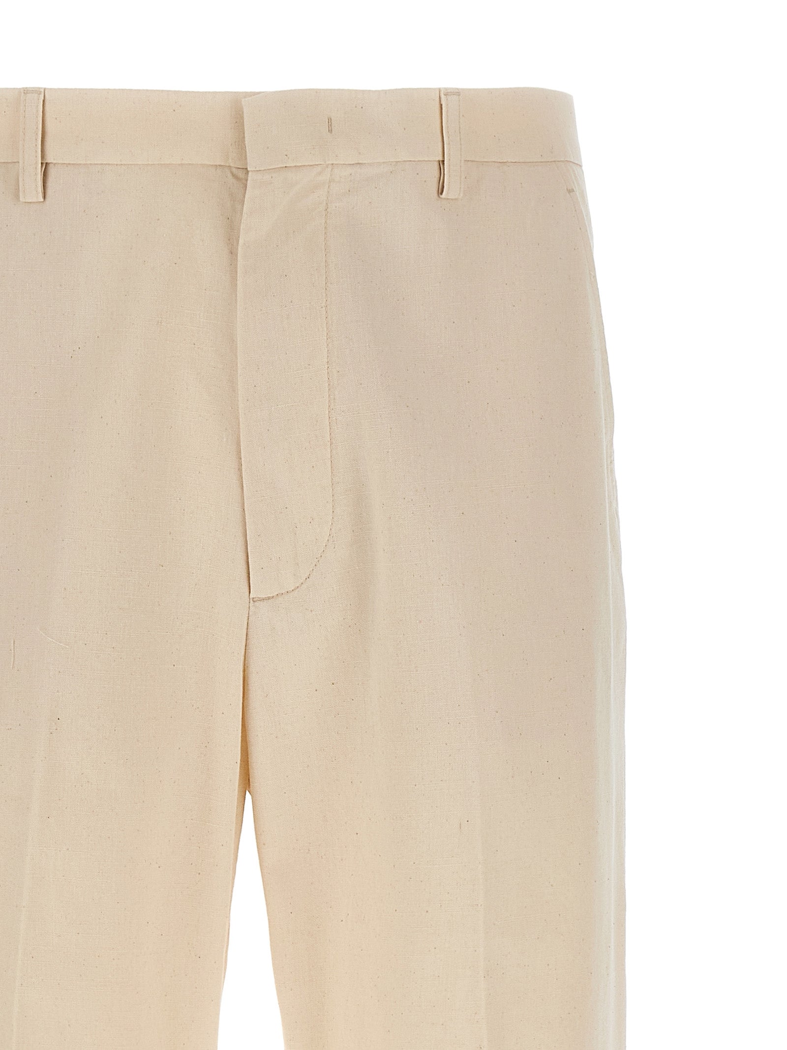 Valentino Garavani Turn-up Trousers — Beige Men’s Trousers