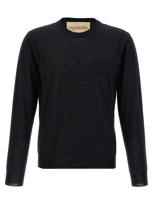 Valentino Garavani Logo Embroidery Sweater — Knitwear