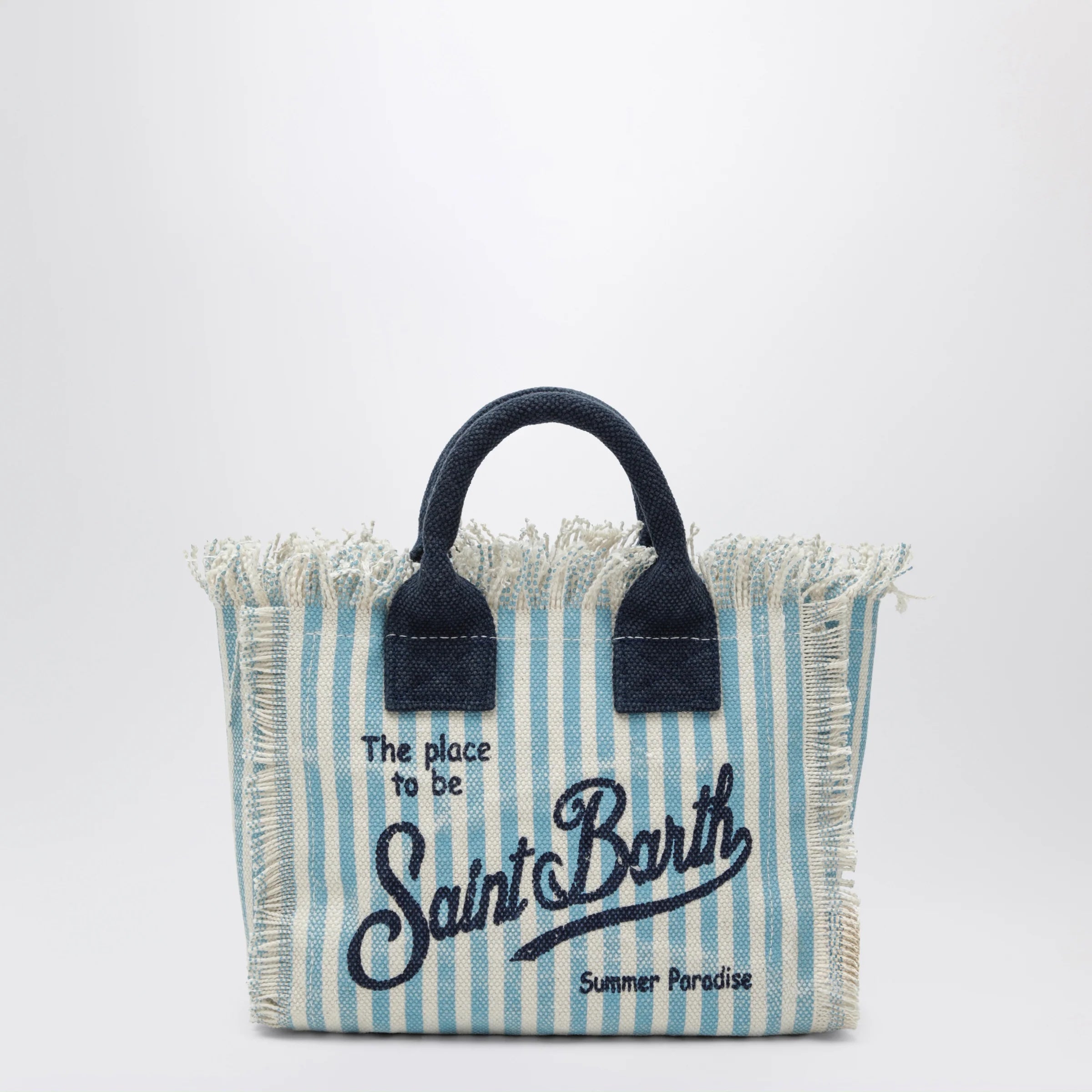 MC2 Saint Barth Colette striped white/light blue bag