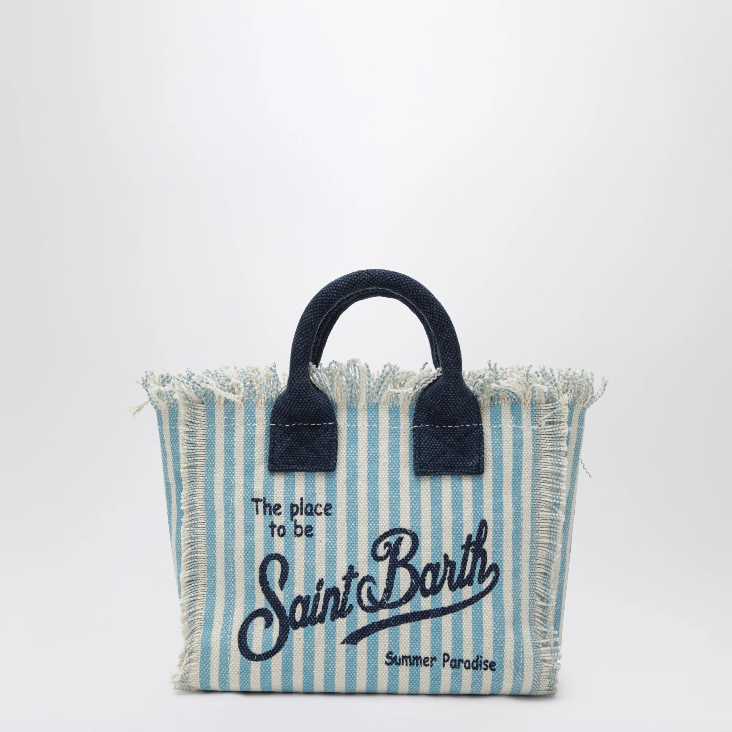 MC2 Saint Barth Colette striped white/light blue bag
