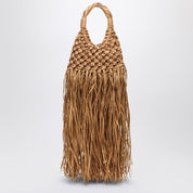 Bolso Hibourama Vannifique de piel natural y rafia con flecos