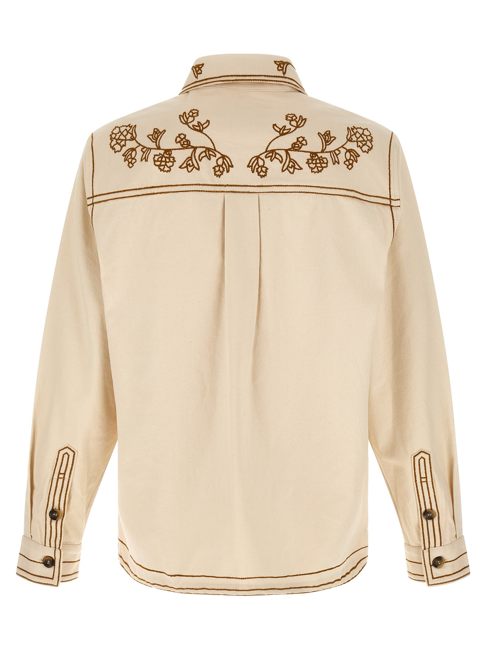 Marant Rudy Overshirt Jacket — Beige Cotton Canvas