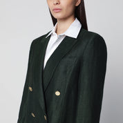 VItoVI Green double-breasted linen-blend jacket