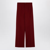 Burgundy Wool Palazzo Trousers — LouLou De Saison
