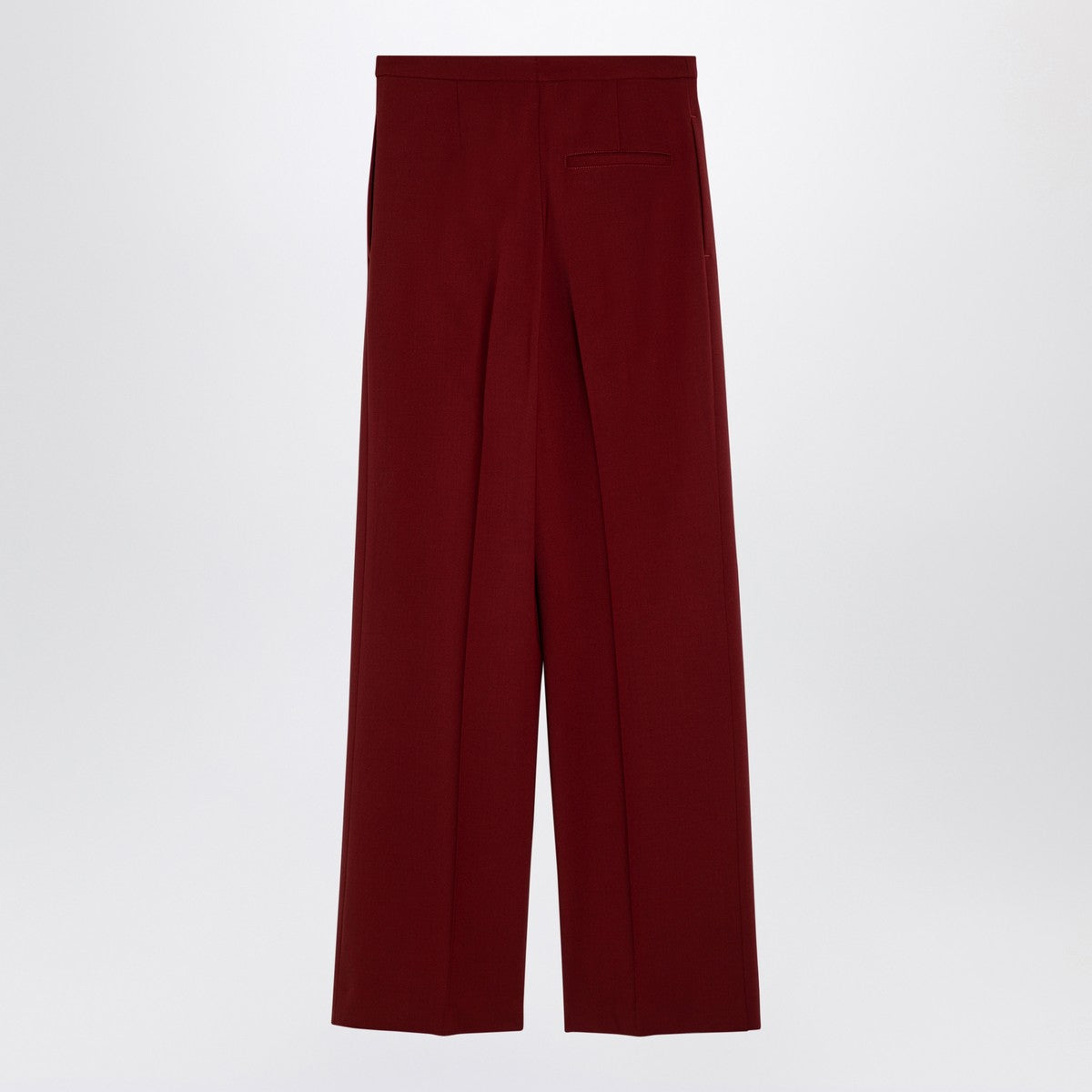 Burgundy Wool Palazzo Trousers — LouLou De Saison