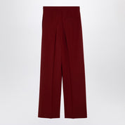 Burgundy Wool Palazzo Trousers — LouLou De Saison