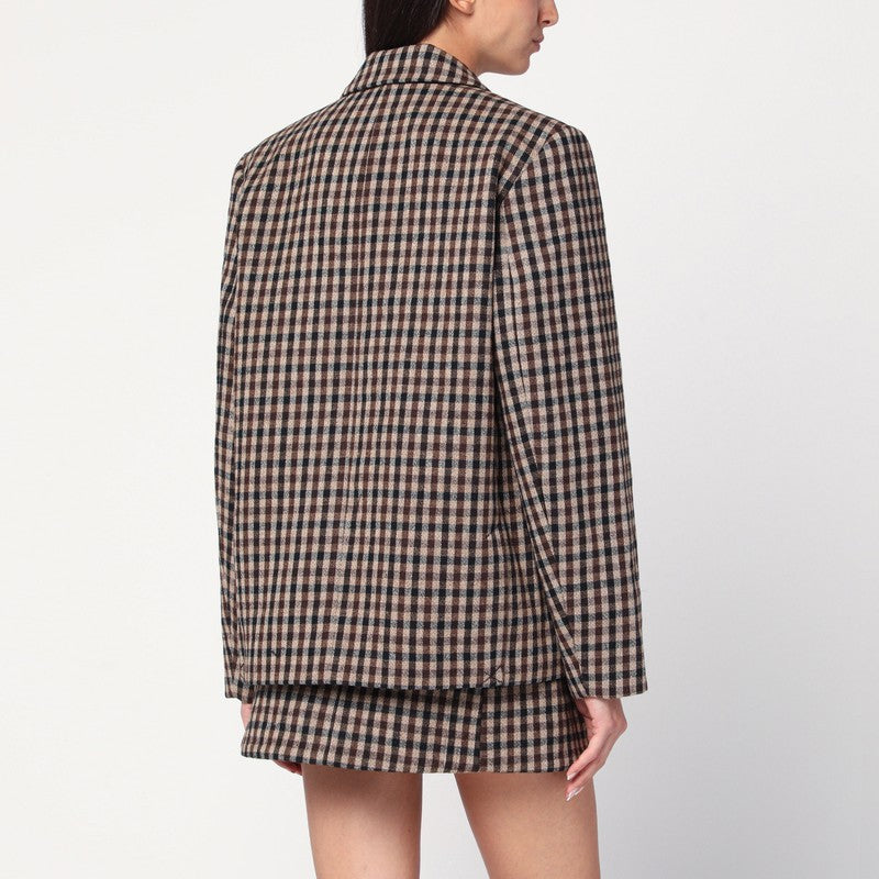 Ganni Checked wool blazer