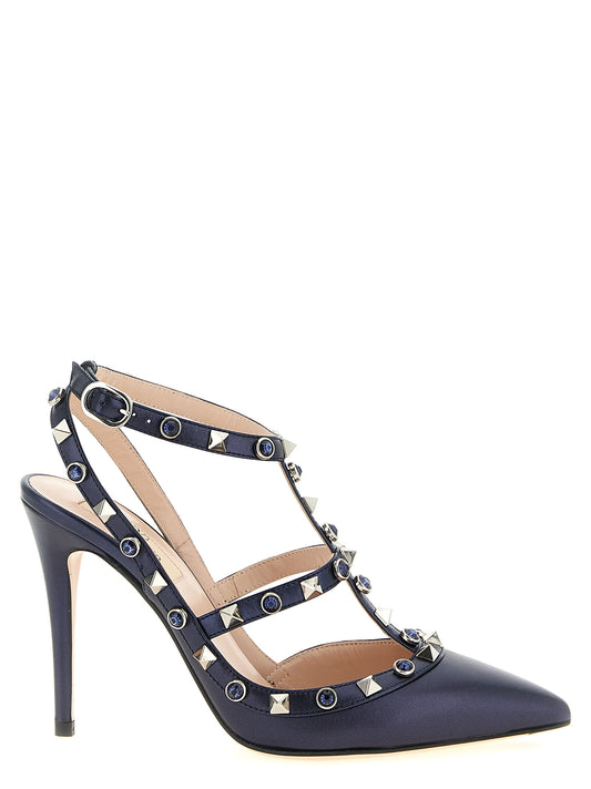 Valentino Garavani Rockstud Pumps — Blue Stiletto 10 cm