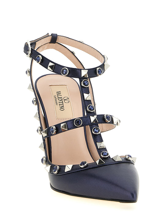 Valentino Garavani Rockstud Pumps — Blue Stiletto 10 cm