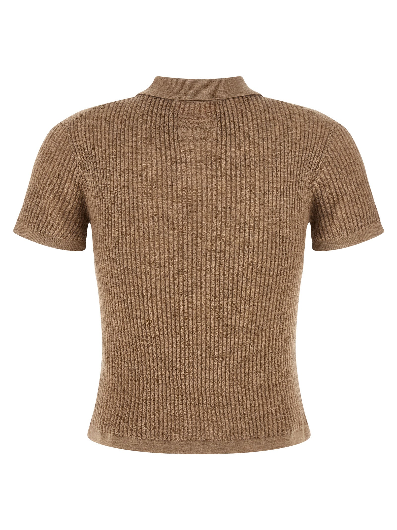 Guest In Residence Shrunken Polo Shirt — Beige Cashmere
