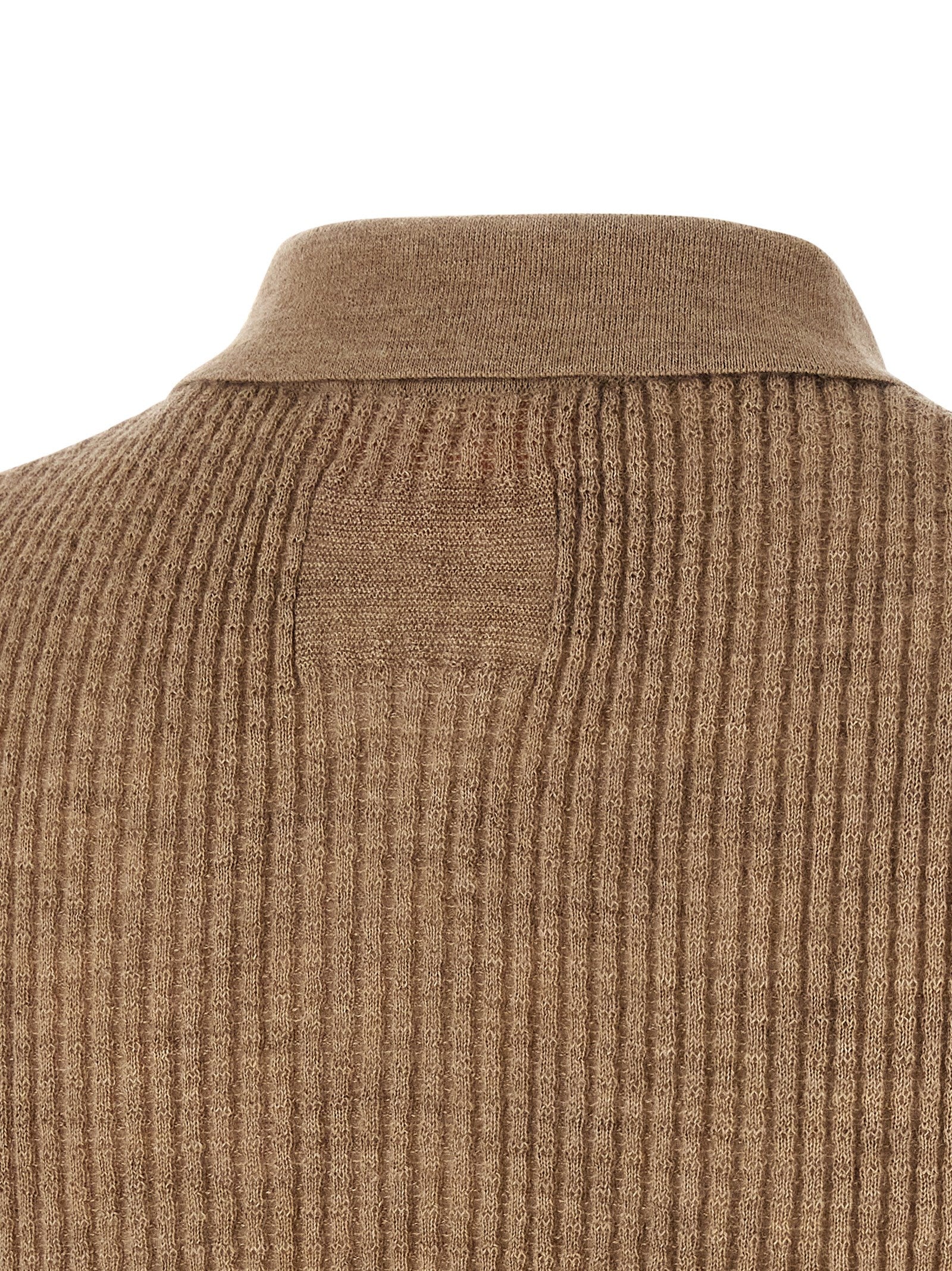 Guest In Residence Shrunken Polo Shirt — Beige Cashmere