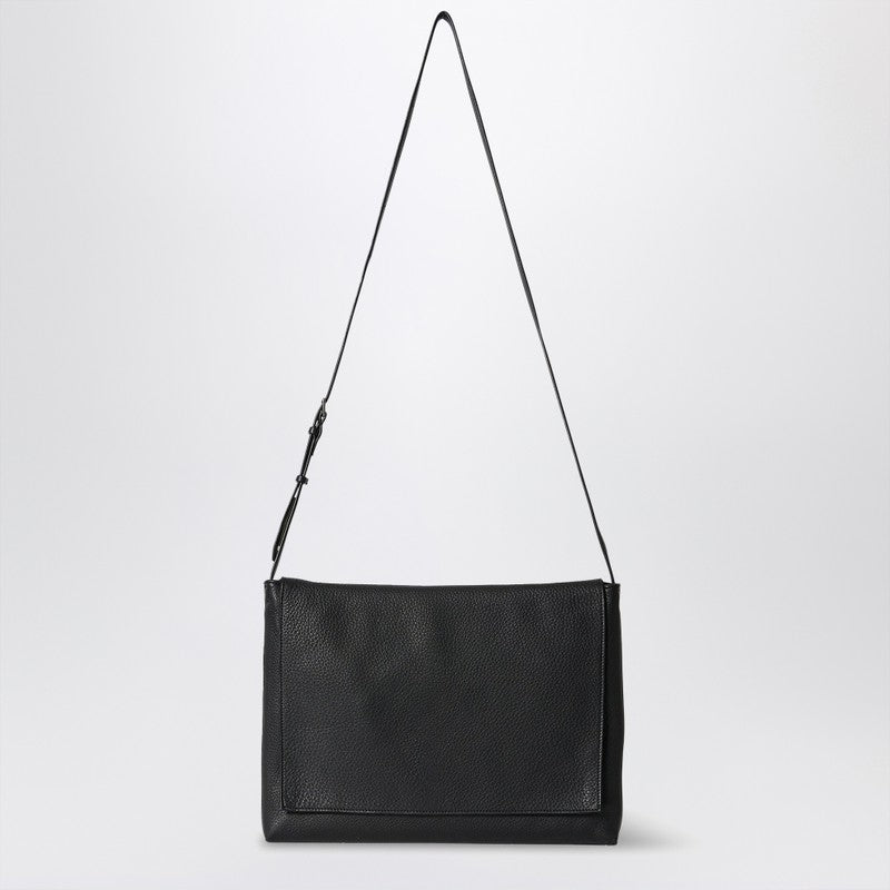 Bolso mensajero de cuero negro The Row Nan