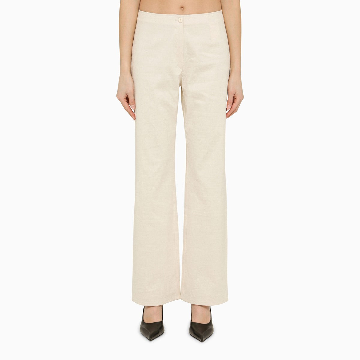 White Cotton Trousers — Our Legacy Regular Fit