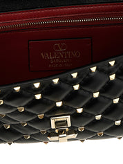 Valentino Garavani Rockstud Spike Shoulder Bag — Black