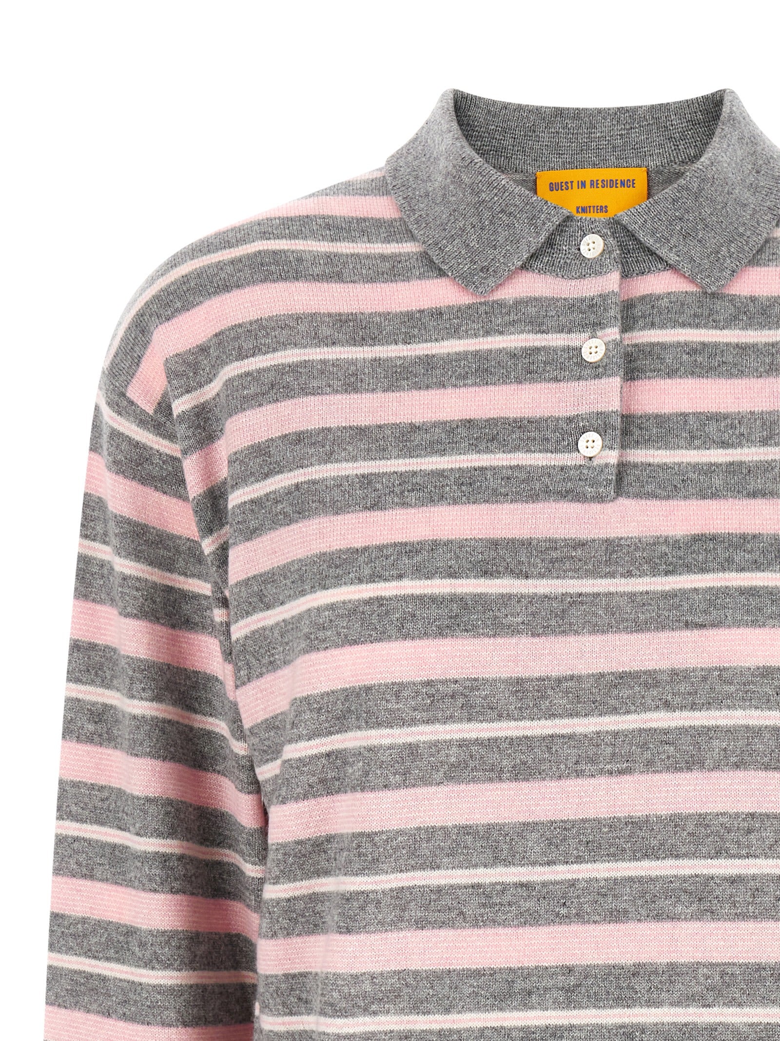 Guest In Residence Clloegiate Stripe Polo Sweater