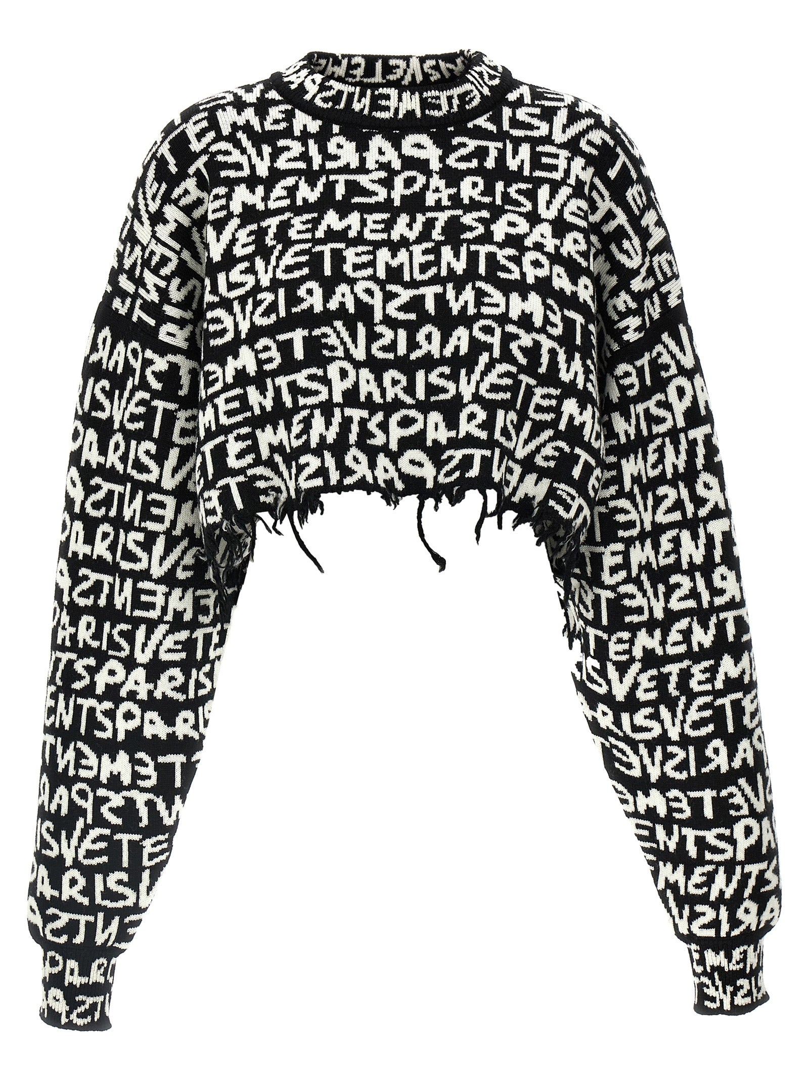 Vetements Paris Monogram Cropped Sweater