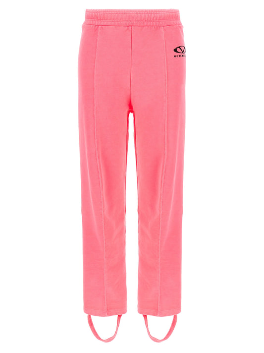 Vetements Oval Logo Joggers — Pink Trousers for Women