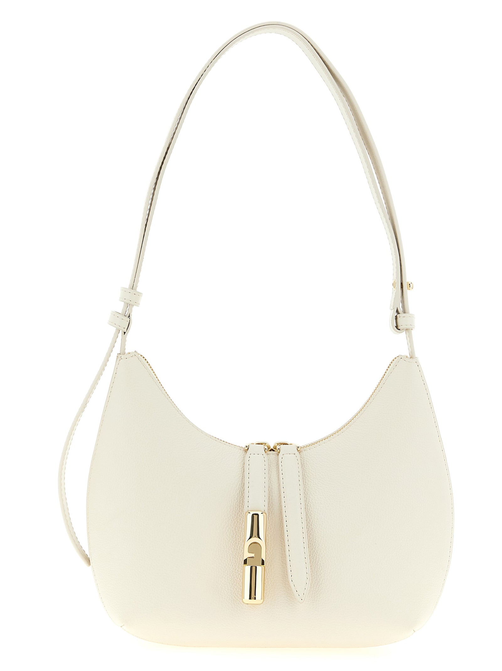 Furla Goccia Small Shoulder Bag — White Leather