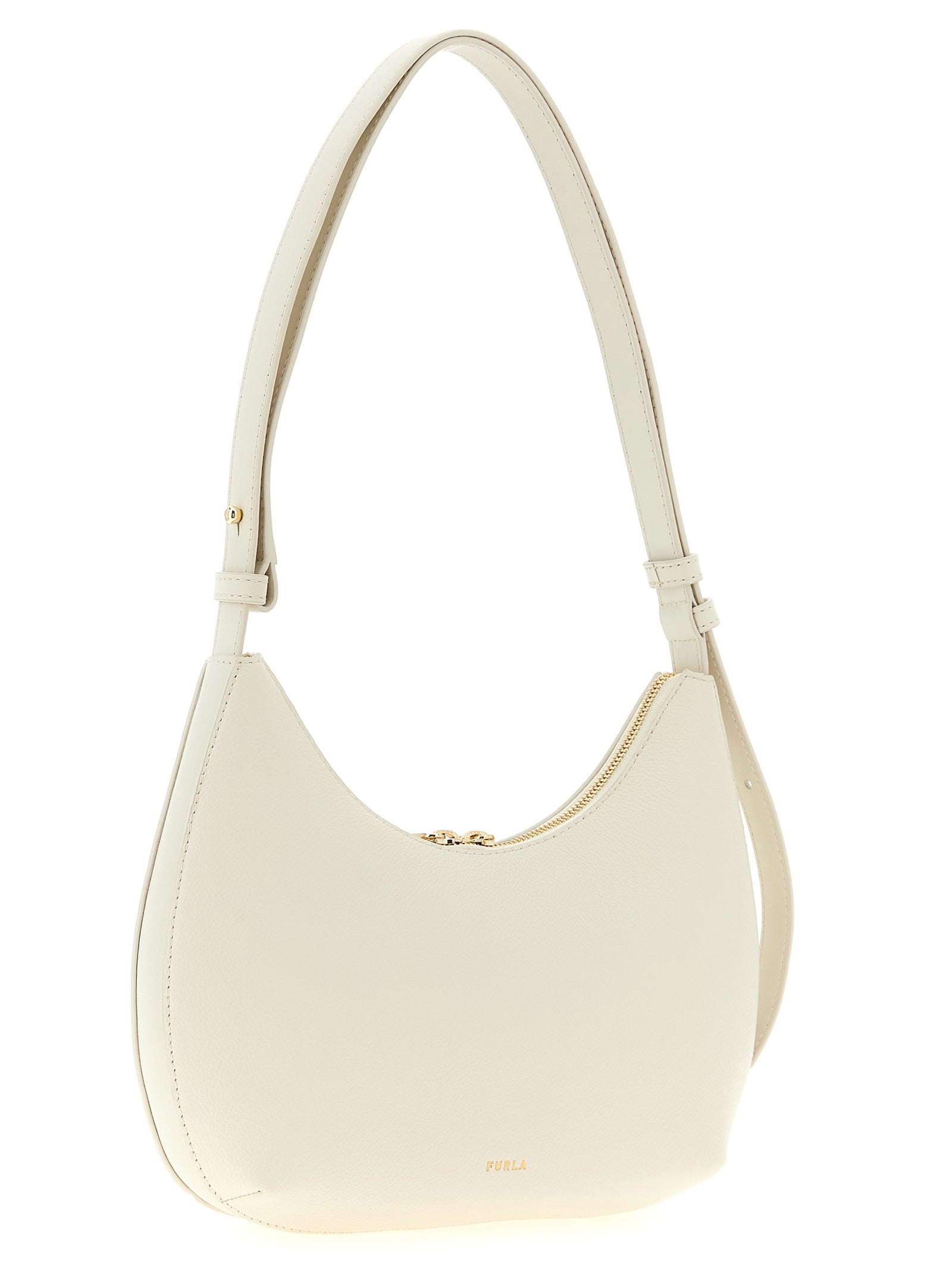 Furla Goccia Small Shoulder Bag — White Leather