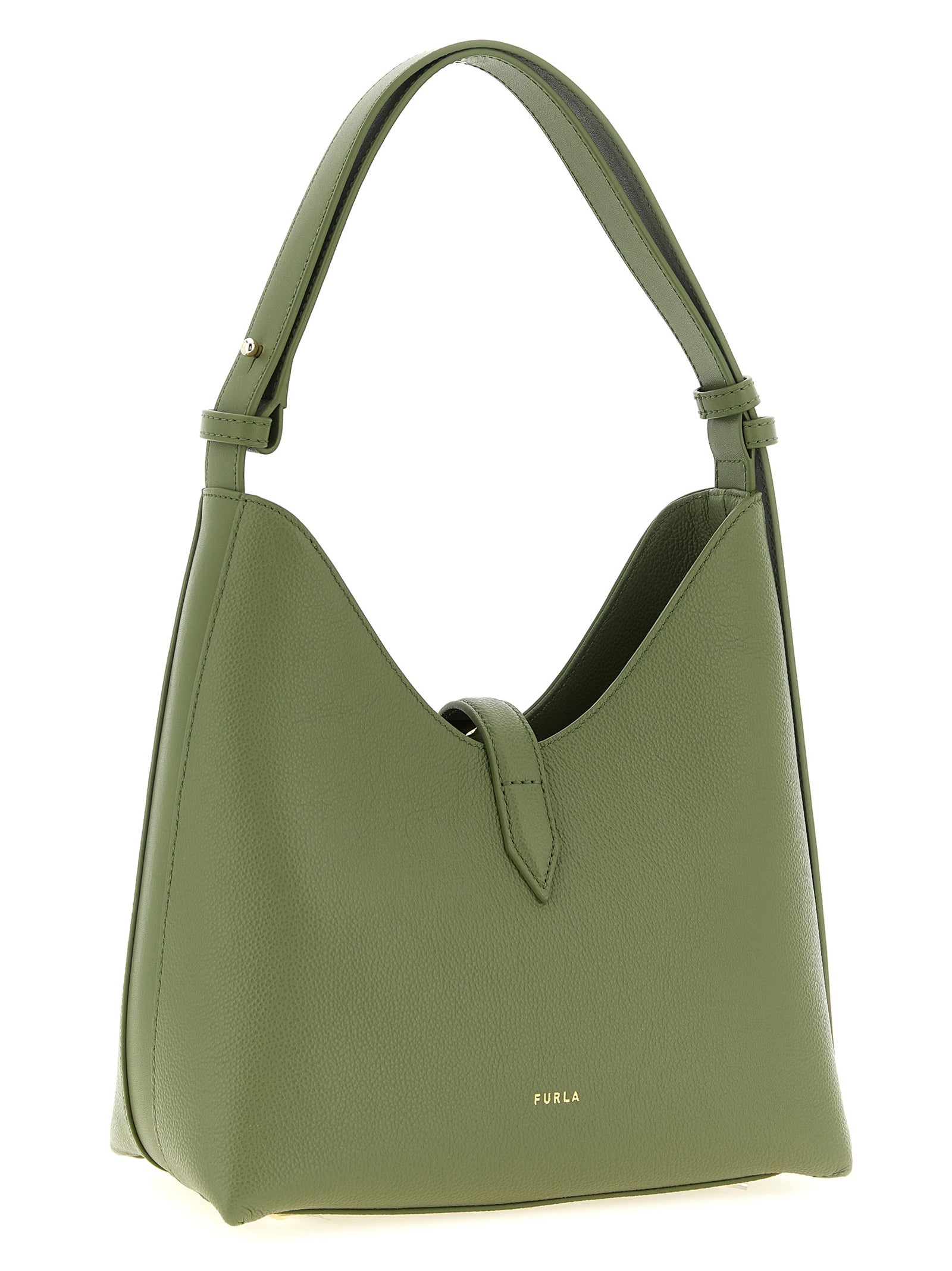 Furla Goccia Small Shoulder Bag — Green Leather