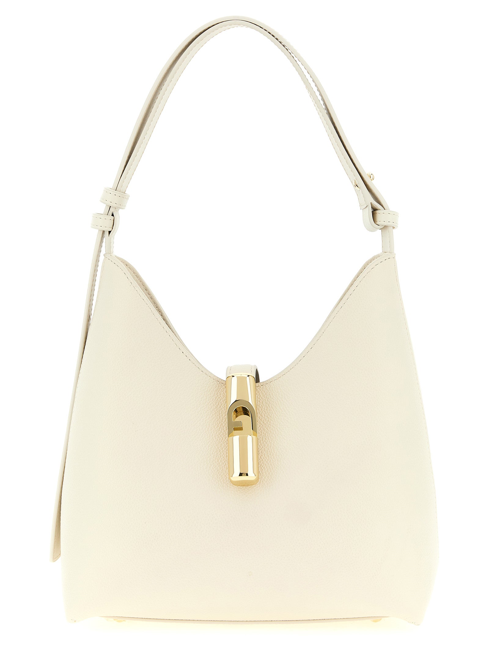 Furla Goccia Small Shoulder Bag — White Leather