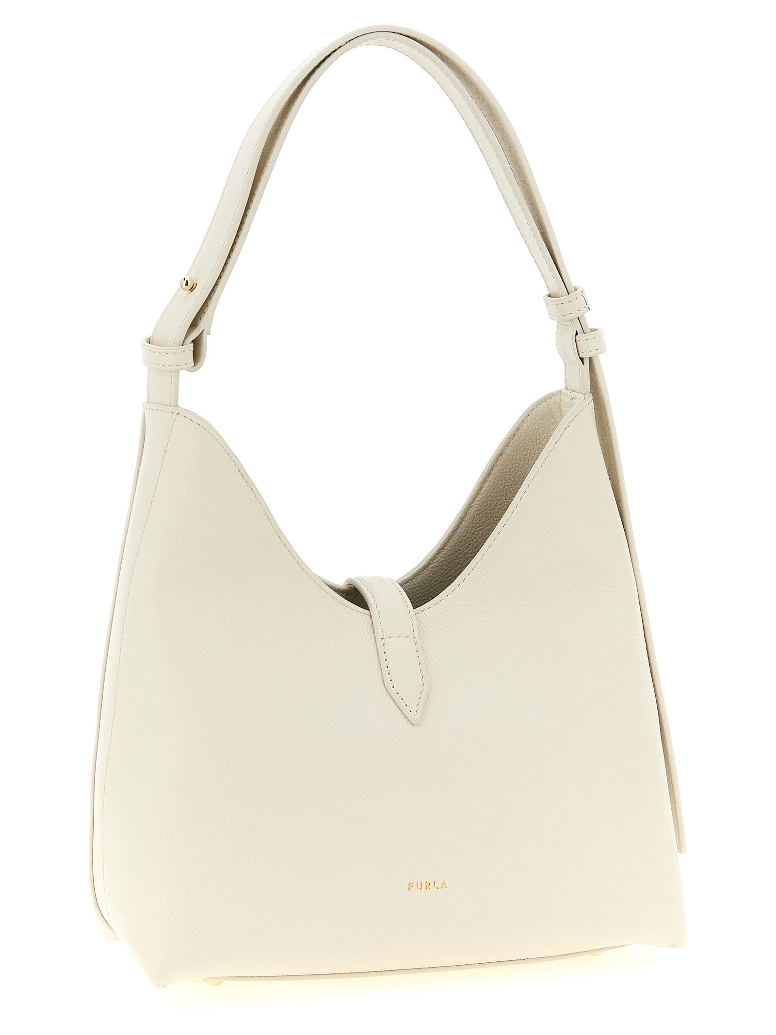 Furla Goccia Small Shoulder Bag — White Leather