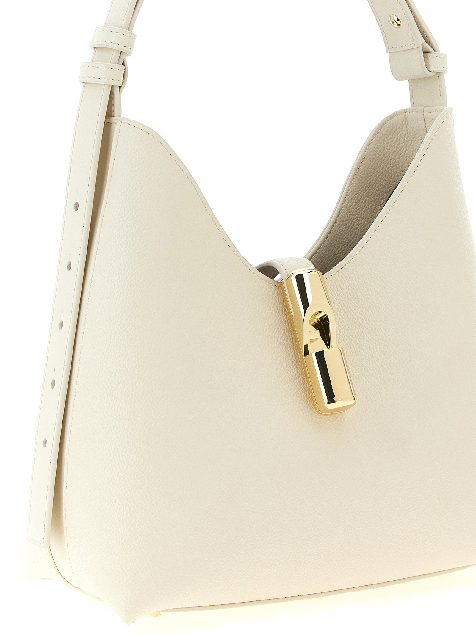Furla Goccia Small Shoulder Bag — White Leather