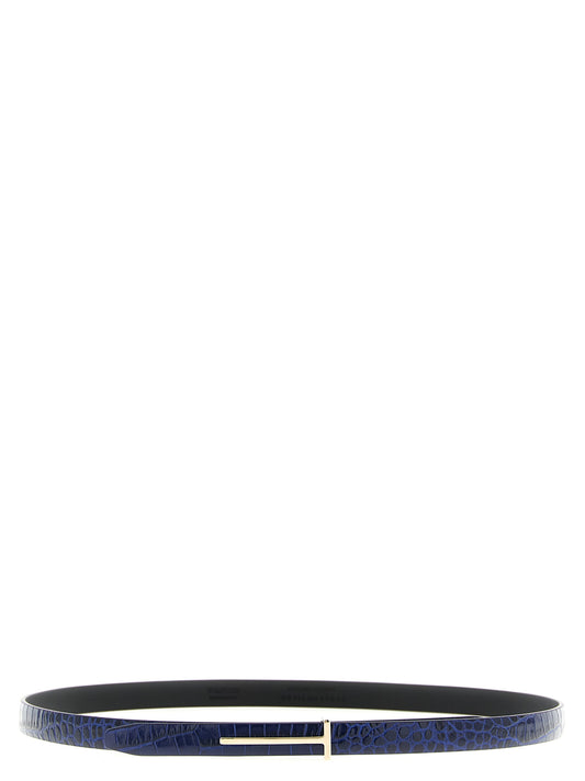 Tom Ford Crocodile Belt for Women — Blue & Black