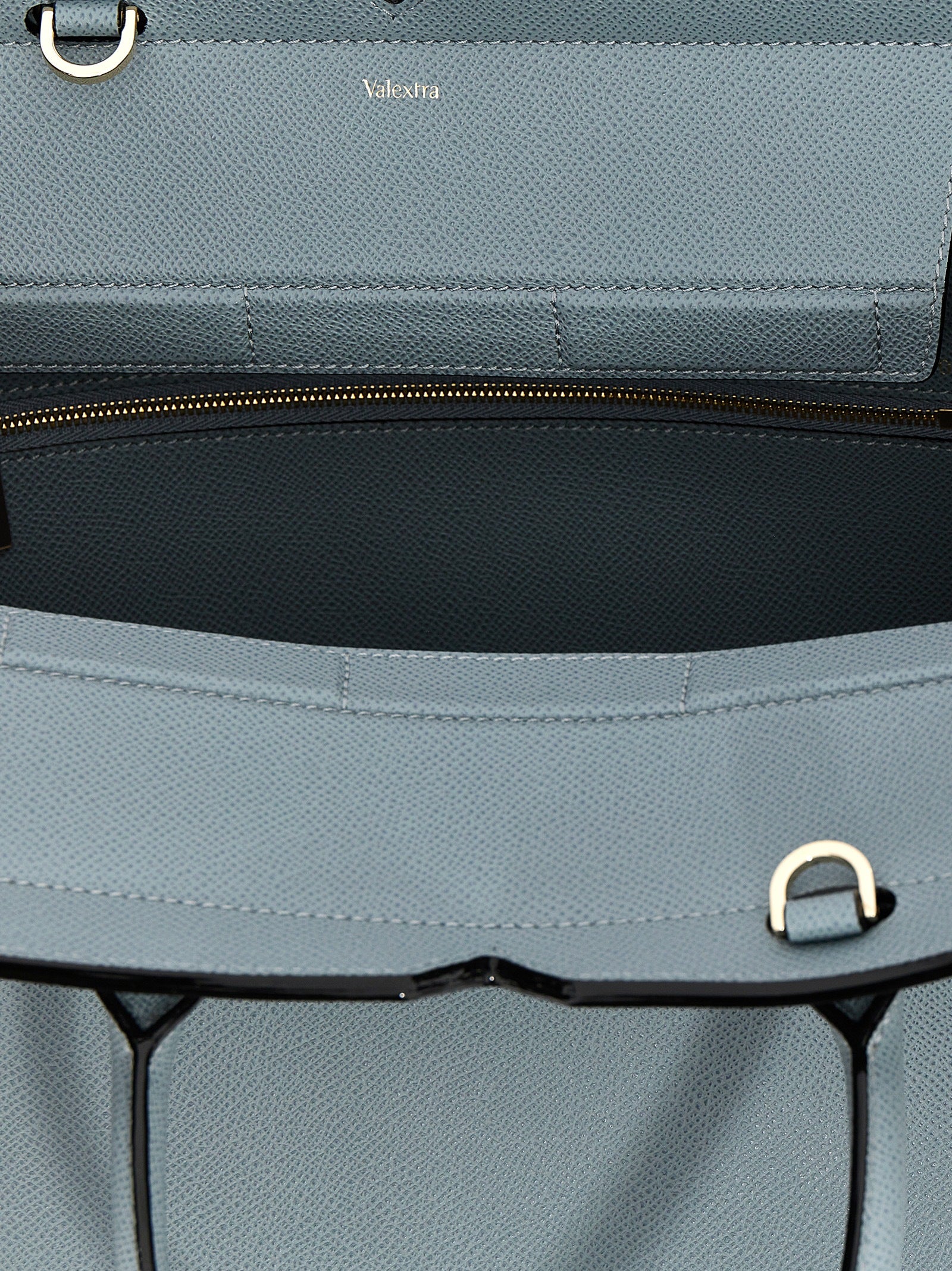 Valextra Milano Medium Handbag — Gray Leather Shoulder Bag